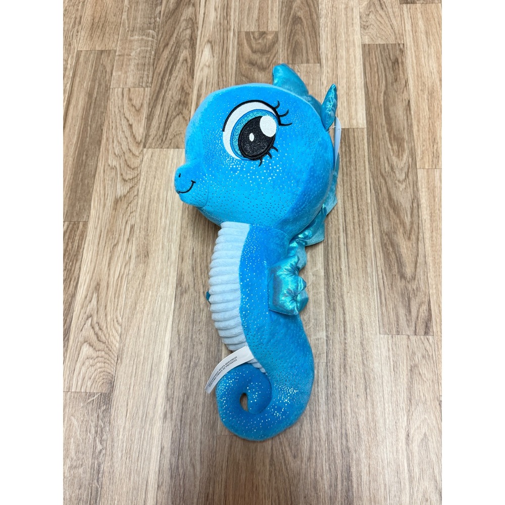 Nanco Blue Seahorse Plush Stuffed Animal Shimmer Sparkle Sea Life Toy NWT